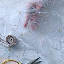 Сетка с бисером и цветами "Бледно- голубой"