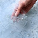 Сетка с бисером и цветами "Бледно- голубой"