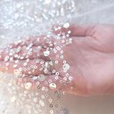 Сетка с пайетками и бисером "Белый с серебром " Z