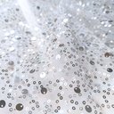 Сетка с пайетками и бисером "Белый с серебром " Z