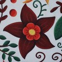 Габардин "Принт 8" баба Яга на белом