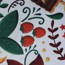 Габардин "Принт 8" баба Яга на белом