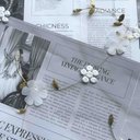 Сетка с вышивкой  и цветами "Белый"