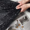 Сетка с пайетками и бисером Адель "Черный"