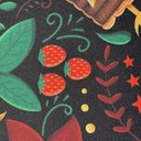 Габардин "Принт 9" баба Яга на черном