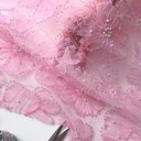 Сетка с бисером и цветами "Розовый"