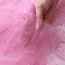 Сетка с бисером и цветами "Розовый"