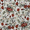 Лён с вышивкой "Красные маки"