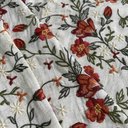 Лён с вышивкой "Красные маки"