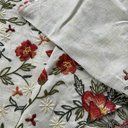 Лён с вышивкой "Красные маки"