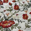 Лён с вышивкой "Красные маки"