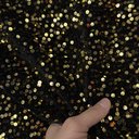Бархат гладкий "Черный" с золотыми пайетками