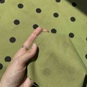 Лен оливковый в черный горошек