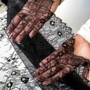 Кружево шантильи "Черный" узор 5 (купон 3 метра)