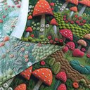 Хлопок с принтом "Грибы 5D"