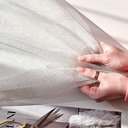 Фатин с глиттером "Молочный"