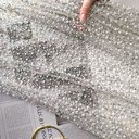 Сетка с пайетками и бисером премиальная "Молочный"