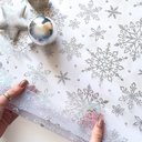 Фатин со снежинками "Серебро"