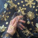 Снежинки фольга на черном еврофатине