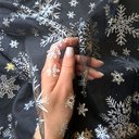 Снежинки фольга на черном еврофатине