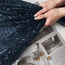 Сетка с пайетками и бисером Адель "Темно- синий"