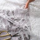 Сетка с вышивкой перья "Молочный"