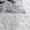 Сетка с вышивкой перья "Молочный"