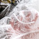 Сетка с вышивкой перья "Молочный"