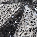 Сетка с пайетками и бисером "Черный" Z