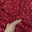 Бархат гладкий "Красный" с пайетками