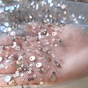 Сетка с пайетками и бисером "Серый" Z