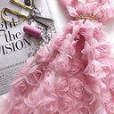 Сетка с цветами розы "Пудра"