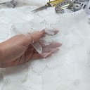 Сетка с бисером и цветами "Молочный"
