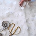 Сетка с цветами "Молочный"