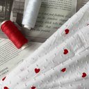 Батист принт мушка "Сердечки"