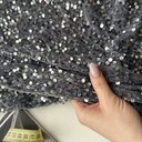 Бархат гладкий "Серый" с пайетками