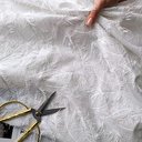 Батист фактурный перья "Молочный"