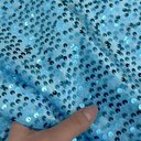 Бархат гладкий "Небесно- голубой" с пайетками