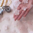 Сетка с цветами "Бледно- розовый"