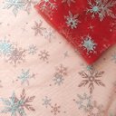 Снежинки на красном еврофатине