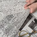 Сетка с пайетками и бисером Адель "Молочный"