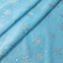 Мех Вельбоа "Снежинки" голубой