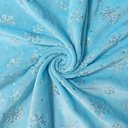 Мех Вельбоа "Снежинки" голубой