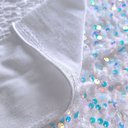 Бархат гладкий "Белый" с перламутровыми пайетками