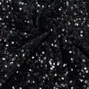 Бархат гладкий "Черный" с пайетками