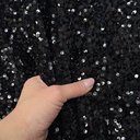 Бархат гладкий "Черный" с пайетками