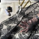 Сетка с бисером и цветами "Черный"