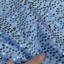 Бархат гладкий "Синий иней" с пайетками