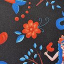 Габардин "Принт 7" русалочка на черном