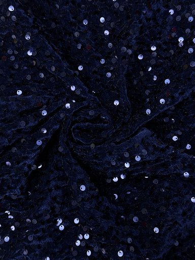 Бархат гладкий "Сапфировый синий" с пайетками